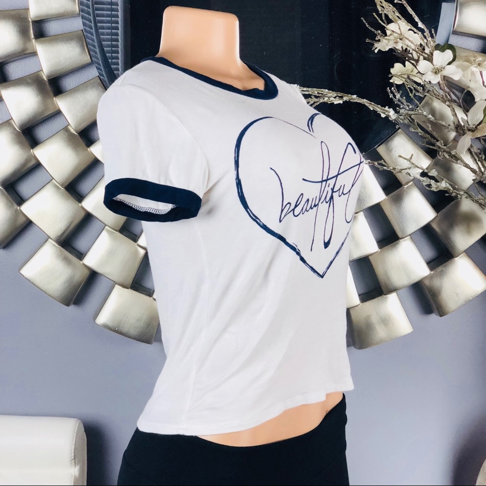 💙 Beautiful Heart Crop Top Tee 💙 - Picture 2 of 6